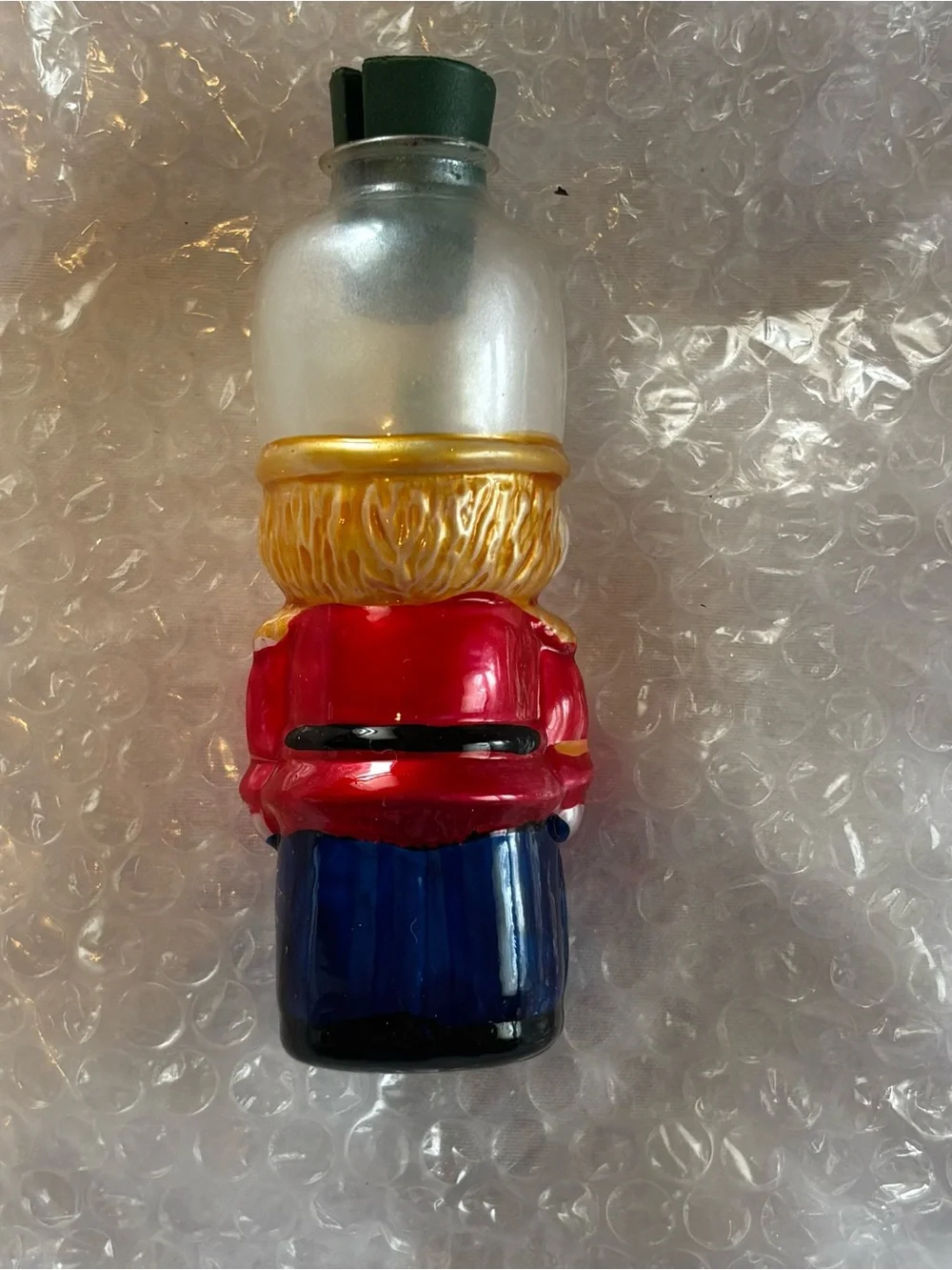 Vintage Avon Molded Glass Toy Soldier Light Cover Ornament